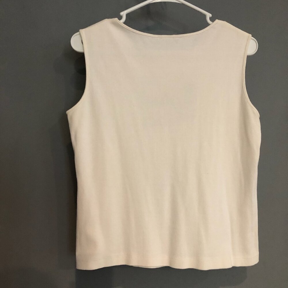No tags, cream tank top with safari jungle animals zoo, Likely a size M - Picture 2 of 2
